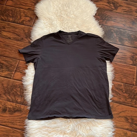 Vince gray slub knit v-neck t-shirt - Picture 2 of 6